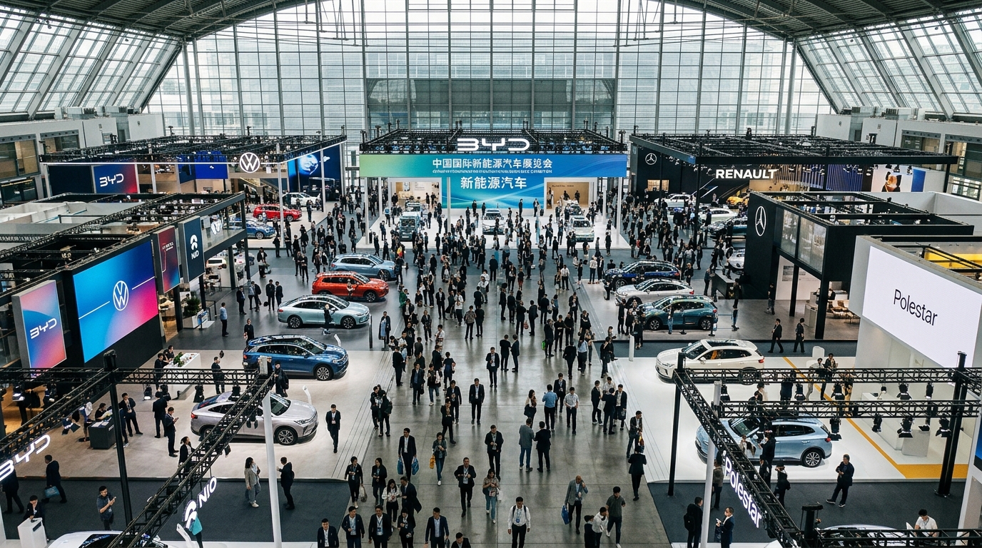 Salon automobile européen avec exposition de véhicules électriques