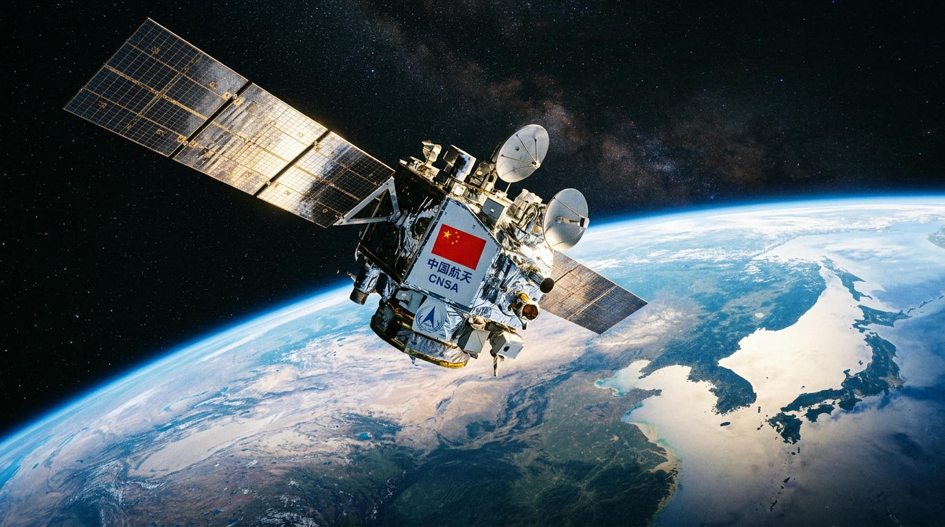 Satellite chinois en orbite autour de la Terre