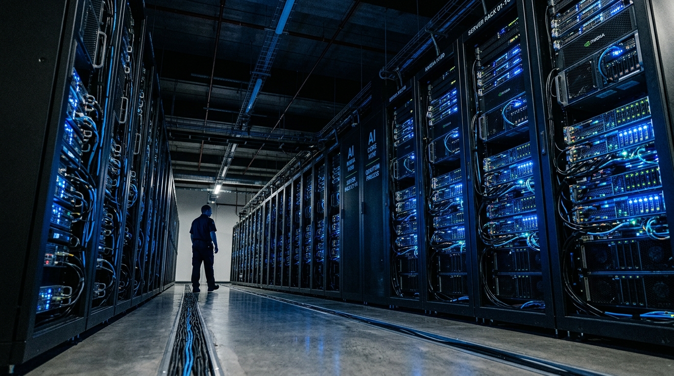 Serveurs d'intelligence artificielle dans un centre de données