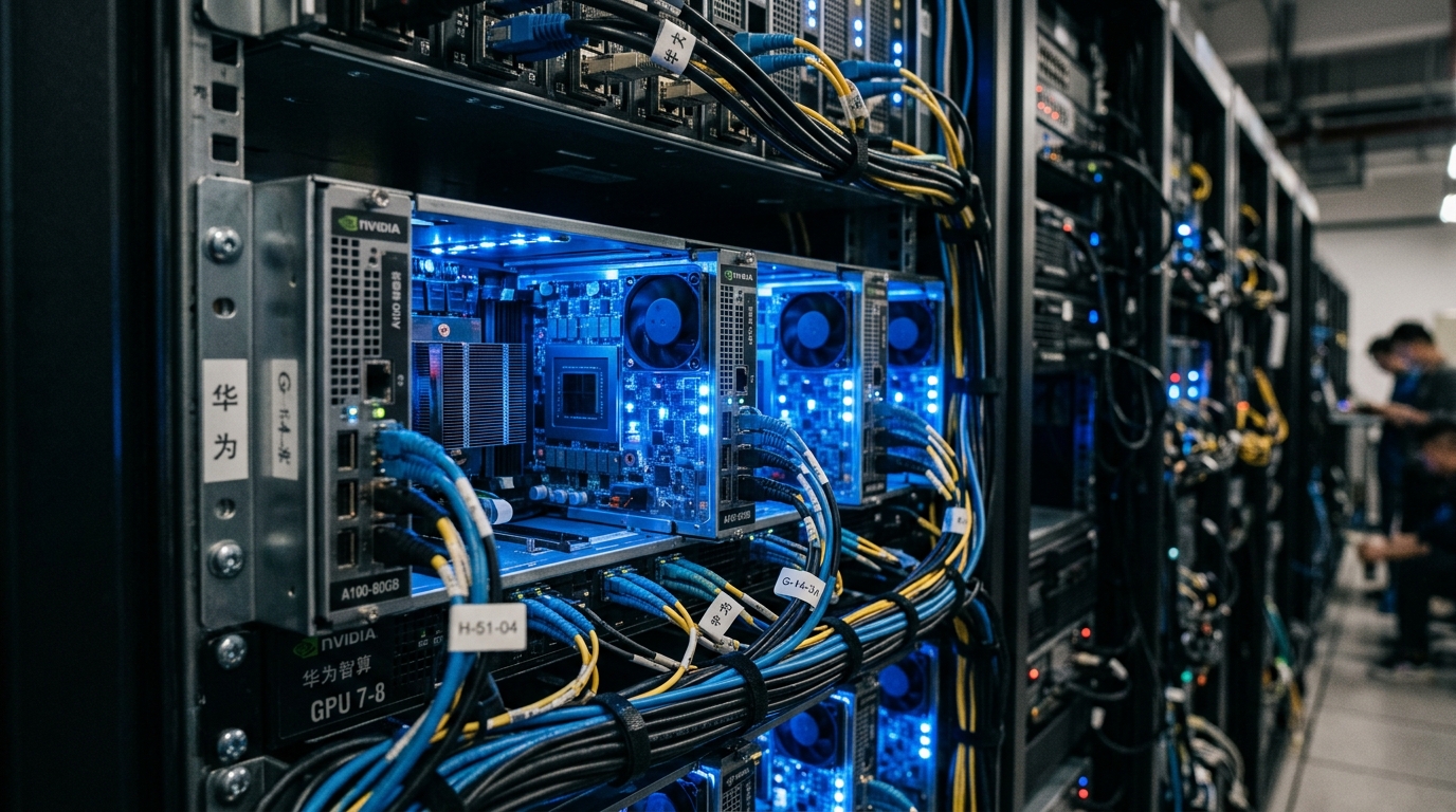 Serveurs et puces graphiques dans un datacenter chinois