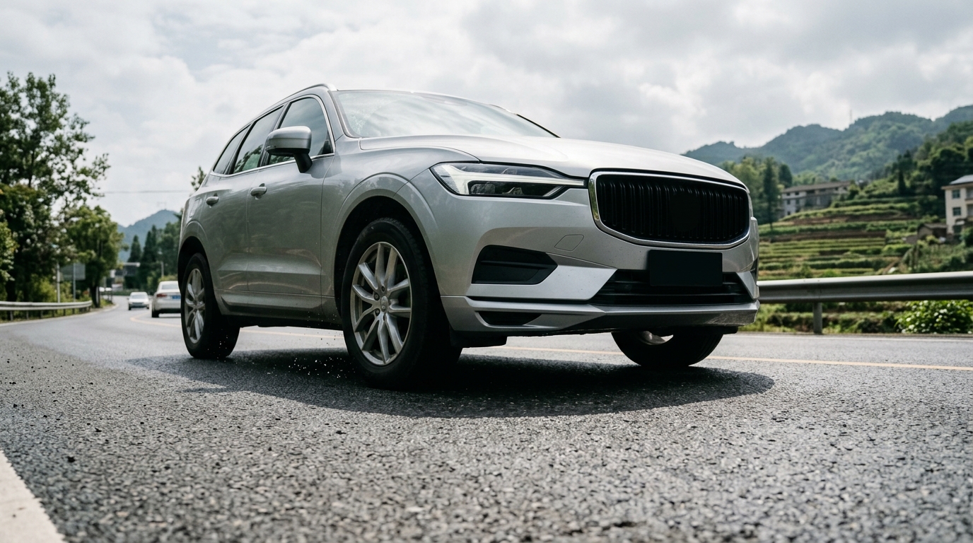 SUV de taille moyenne sur une route européenne
