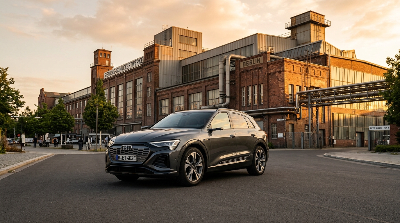 SUV électrique chinois devant une usine européenne