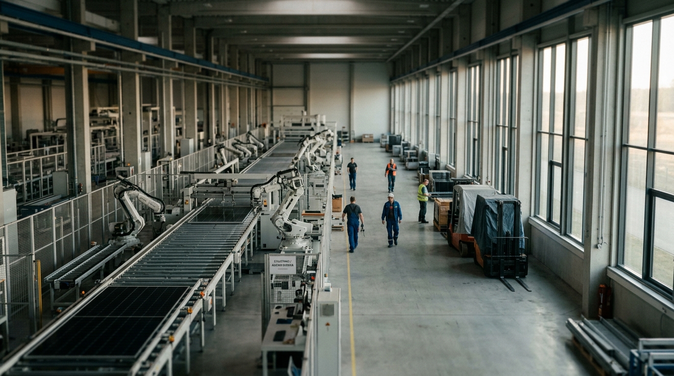 Usine allemande de panneaux solaires à l'arrêt