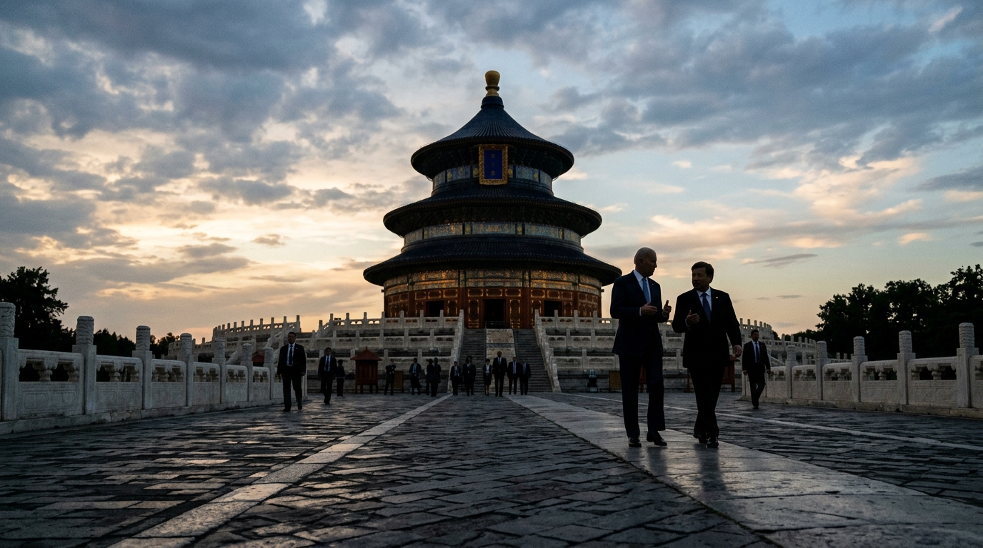 Visite diplomatique au temple du Ciel à Pékin