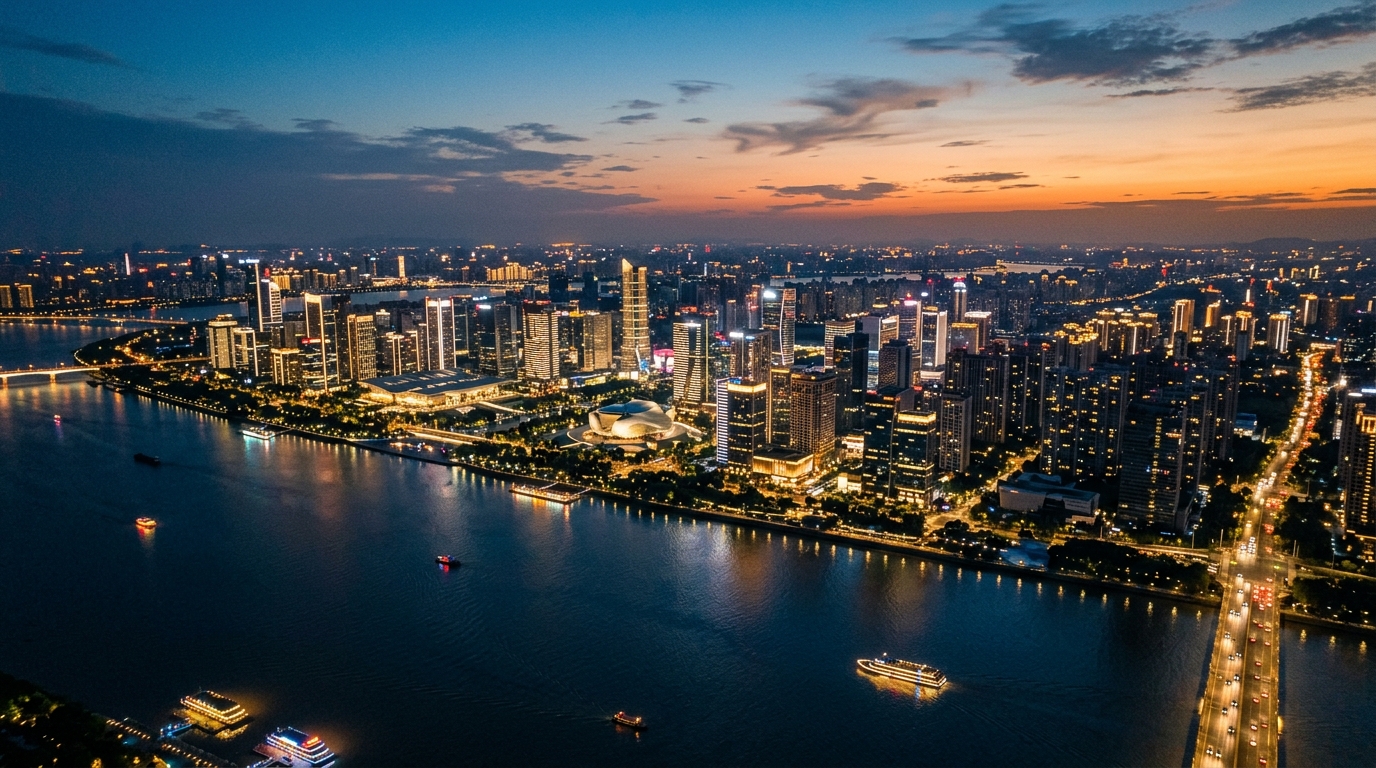 Vue aérienne de Hangzhou, ville technologique au sud de Shanghai