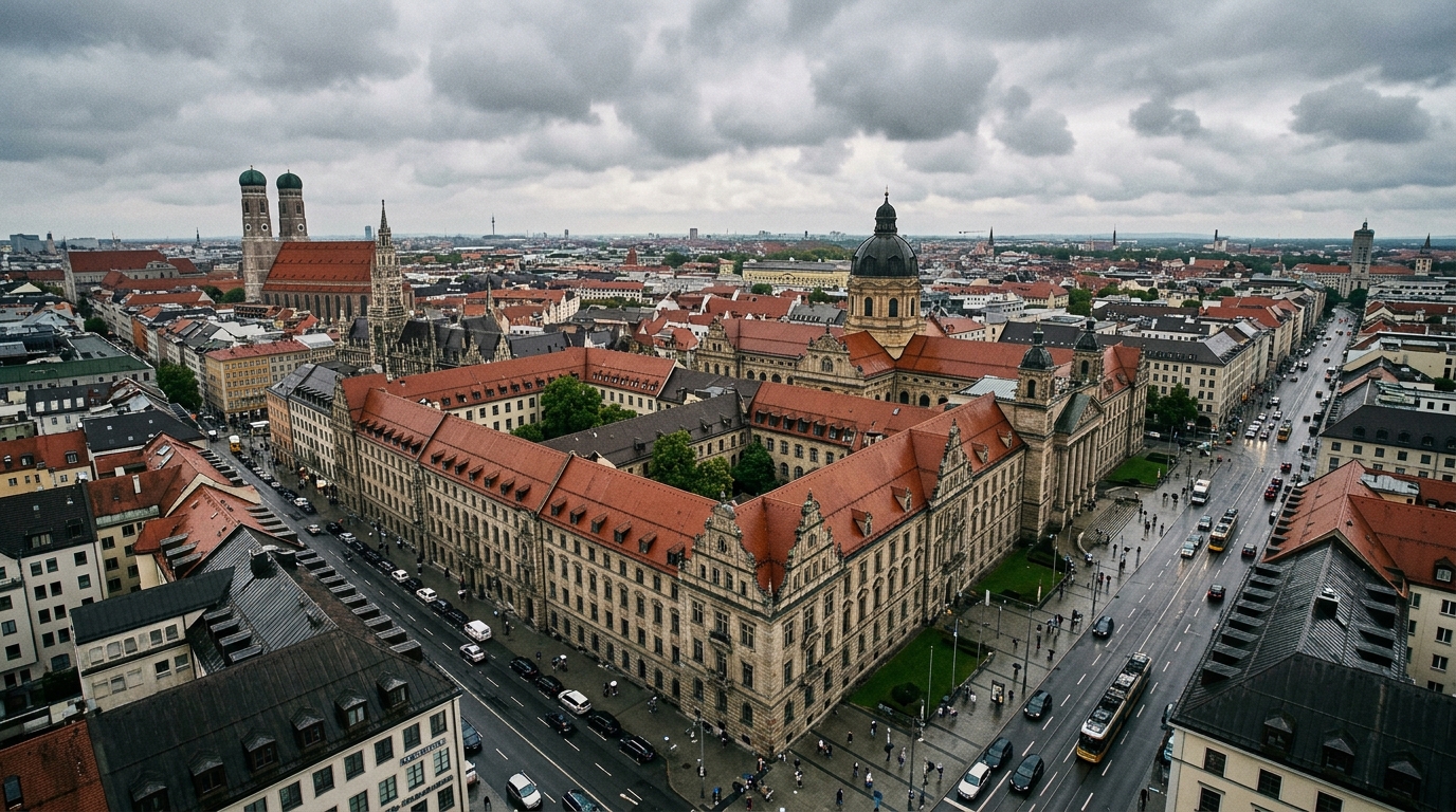 Vue de Munich où ont eu lieu les perquisitions liées à l'espionnage