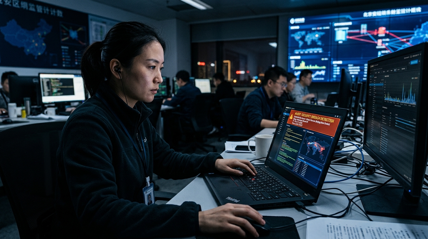 Analyste en cybersécurité face à une alerte de fuite de données