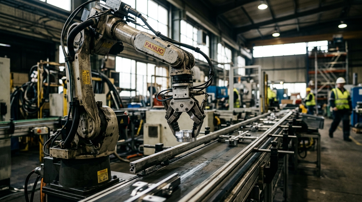 Bras robotique saisissant un objet avec précision