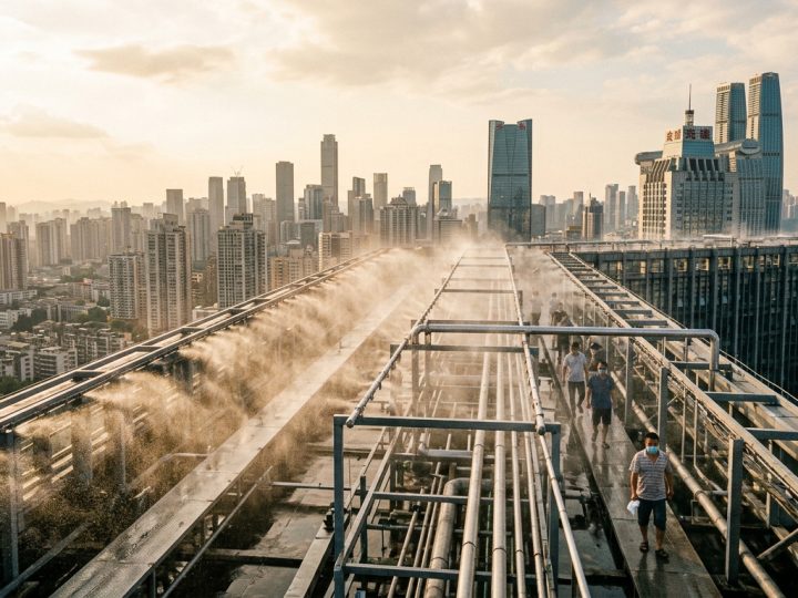 La Chine installe des brumisateurs géants sur ses immeubles pour combattre les canicules