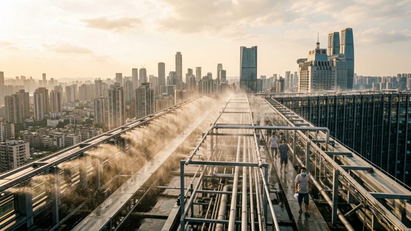 La Chine installe des brumisateurs géants sur ses immeubles pour combattre les canicules