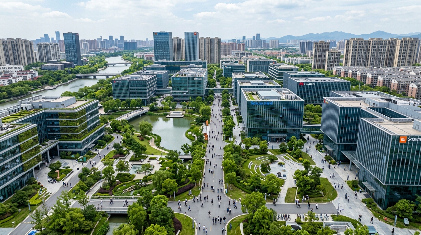 Campus technologique d'une entreprise chinoise de fintech