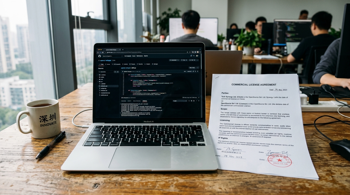 Code open-source et contrat commercial sur un bureau
