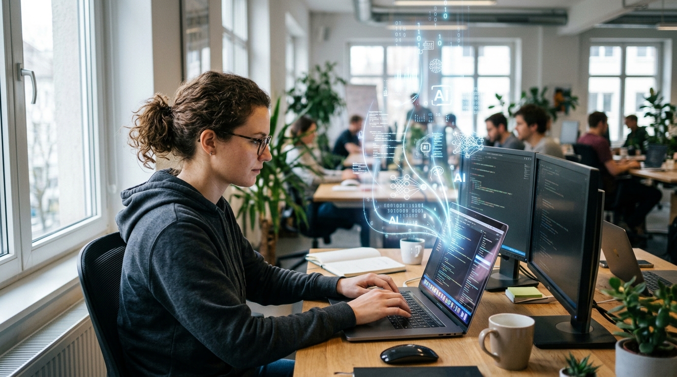 Développeur travaillant avec un modèle d'IA open source