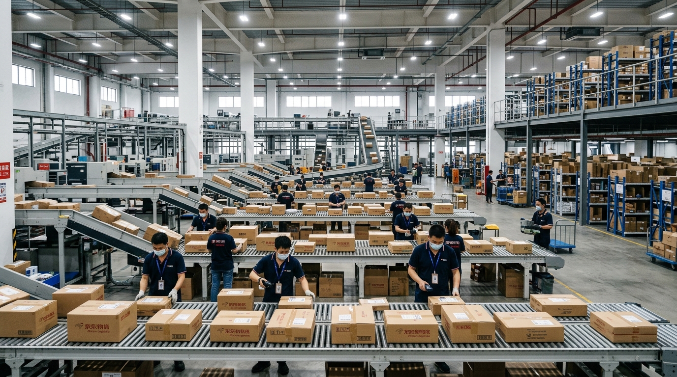 Entrepôt logistique d'une grande plateforme e-commerce chinoise