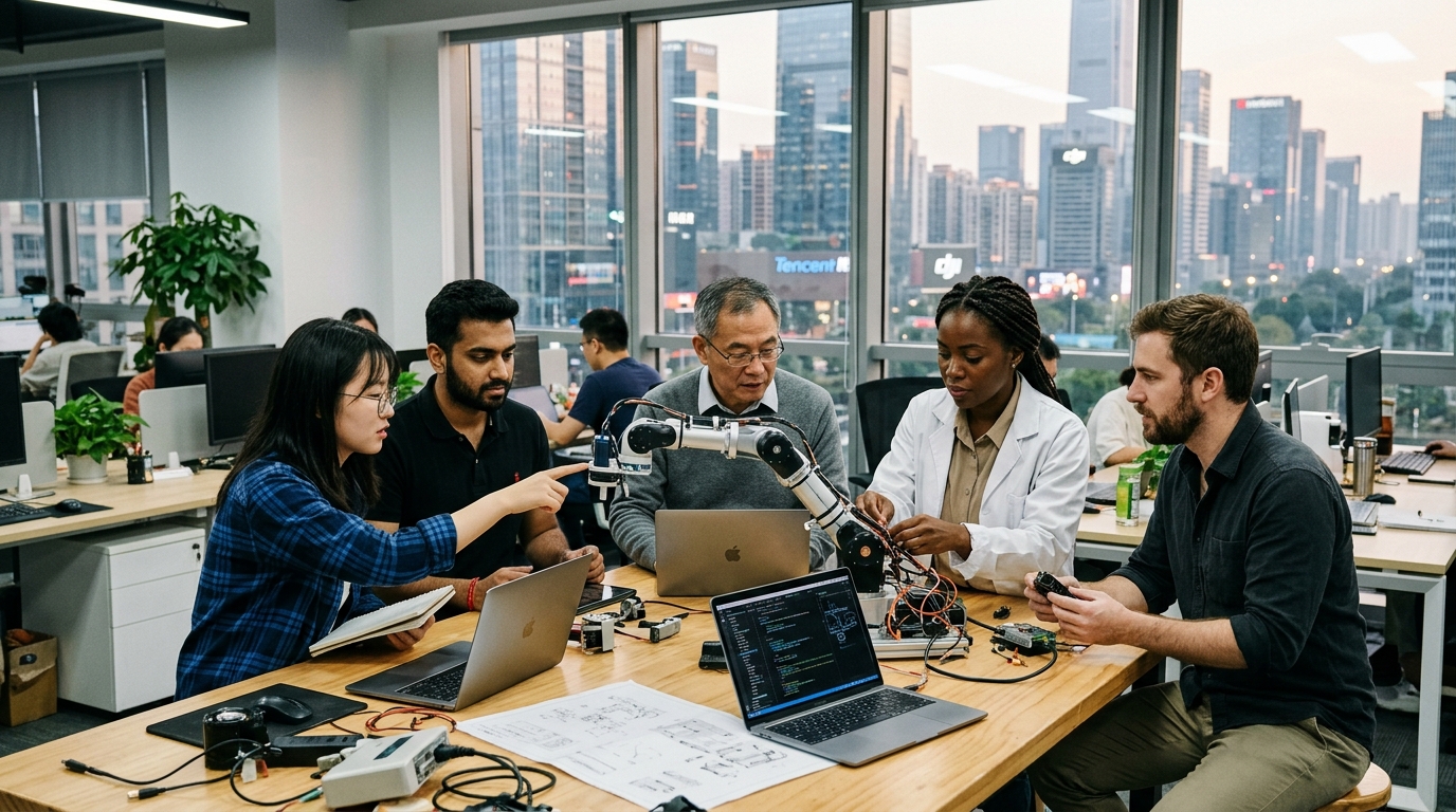 Équipe d'ingénieurs en robotique à Shenzhen