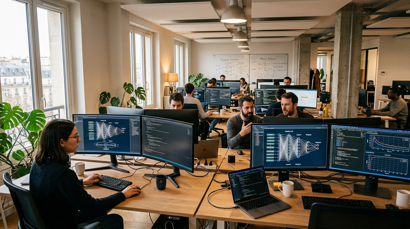 Ingénieurs travaillant sur des modèles d'intelligence artificielle