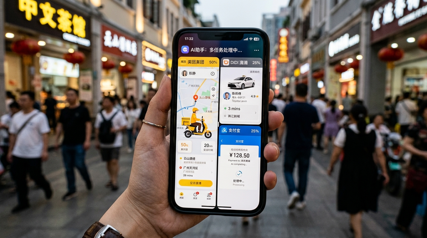 Interface de l'assistant Amoo gérant plusieurs services en simultané sur smartphone