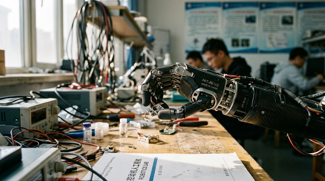 Main robotique saisissant un objet avec précision