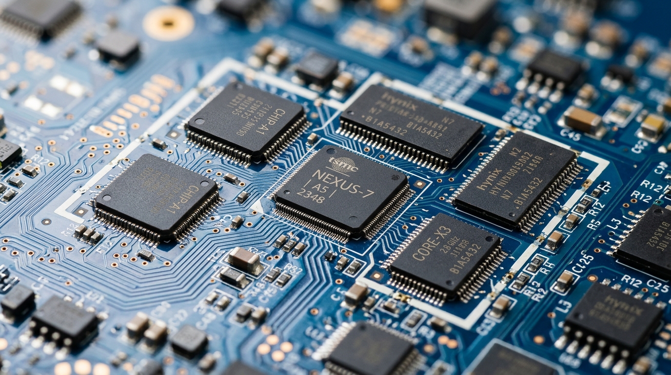 Puces électroniques et semi-conducteurs sur circuit imprimé