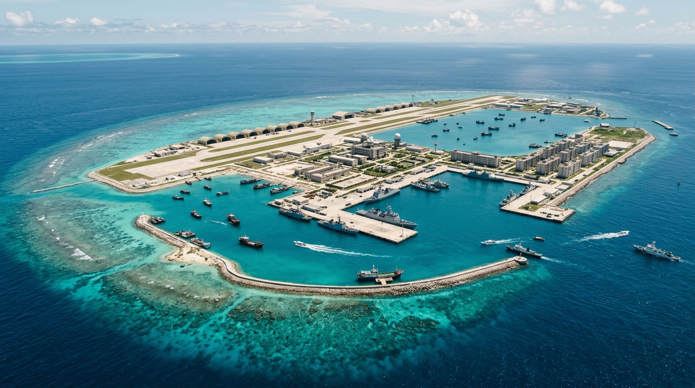 Récif artificiel en mer de Chine méridionale