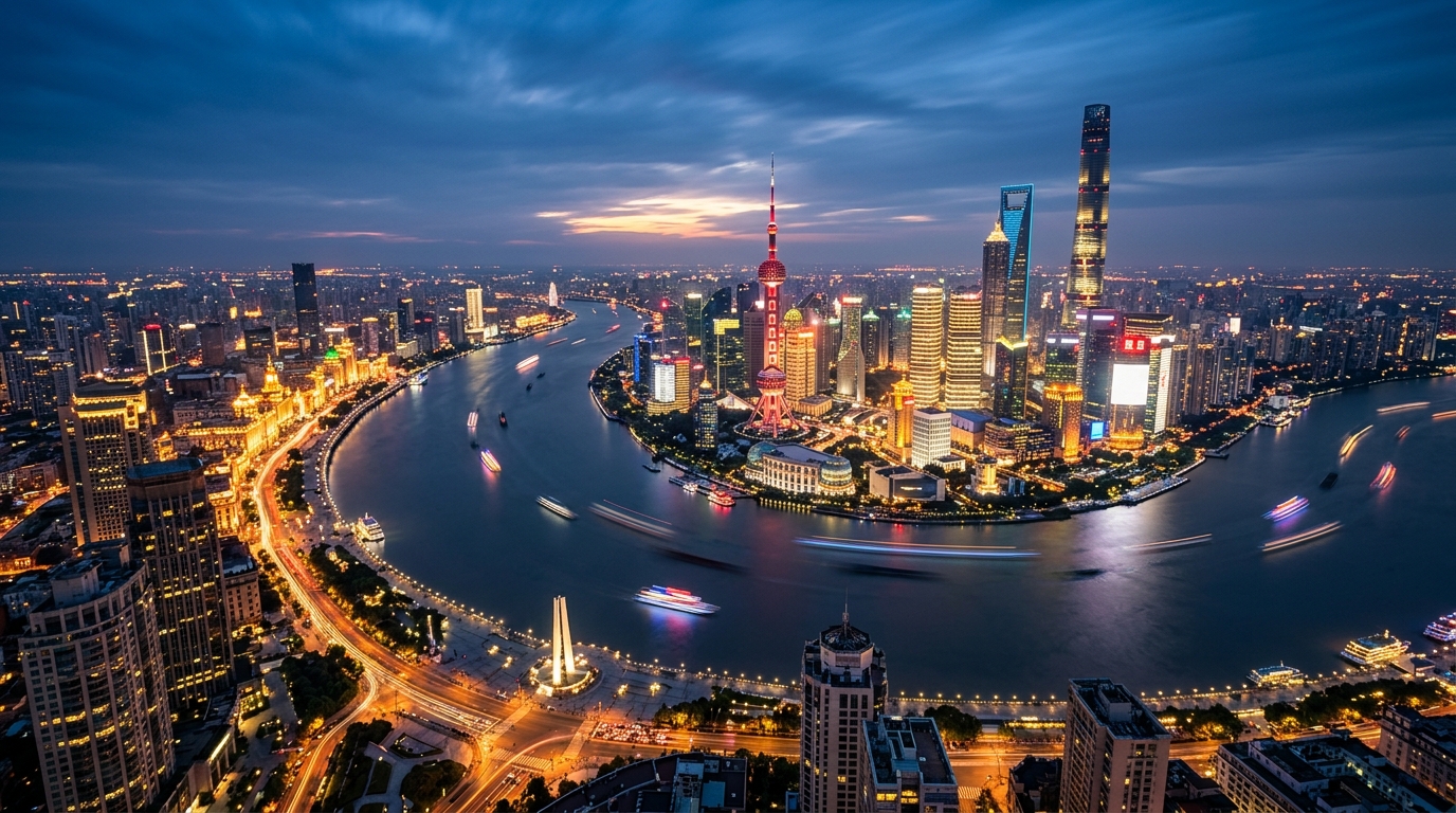 Skyline de Shanghai au crépuscule