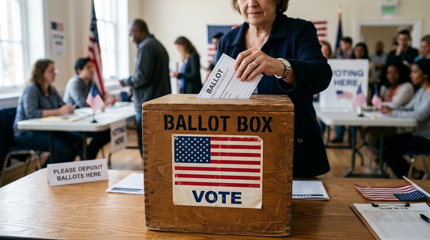 Urne électorale américaine dans un bureau de vote