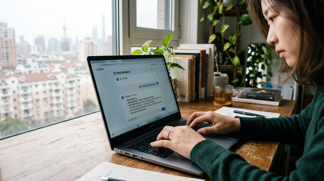Utilisateur interagissant avec un agent IA sur ordinateur portable