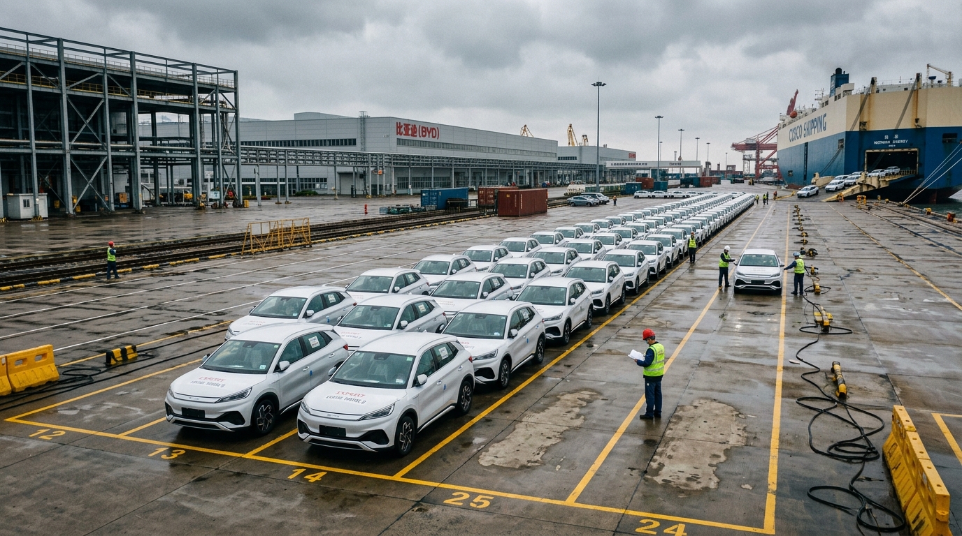 Véhicules électriques chinois alignés pour l'exportation