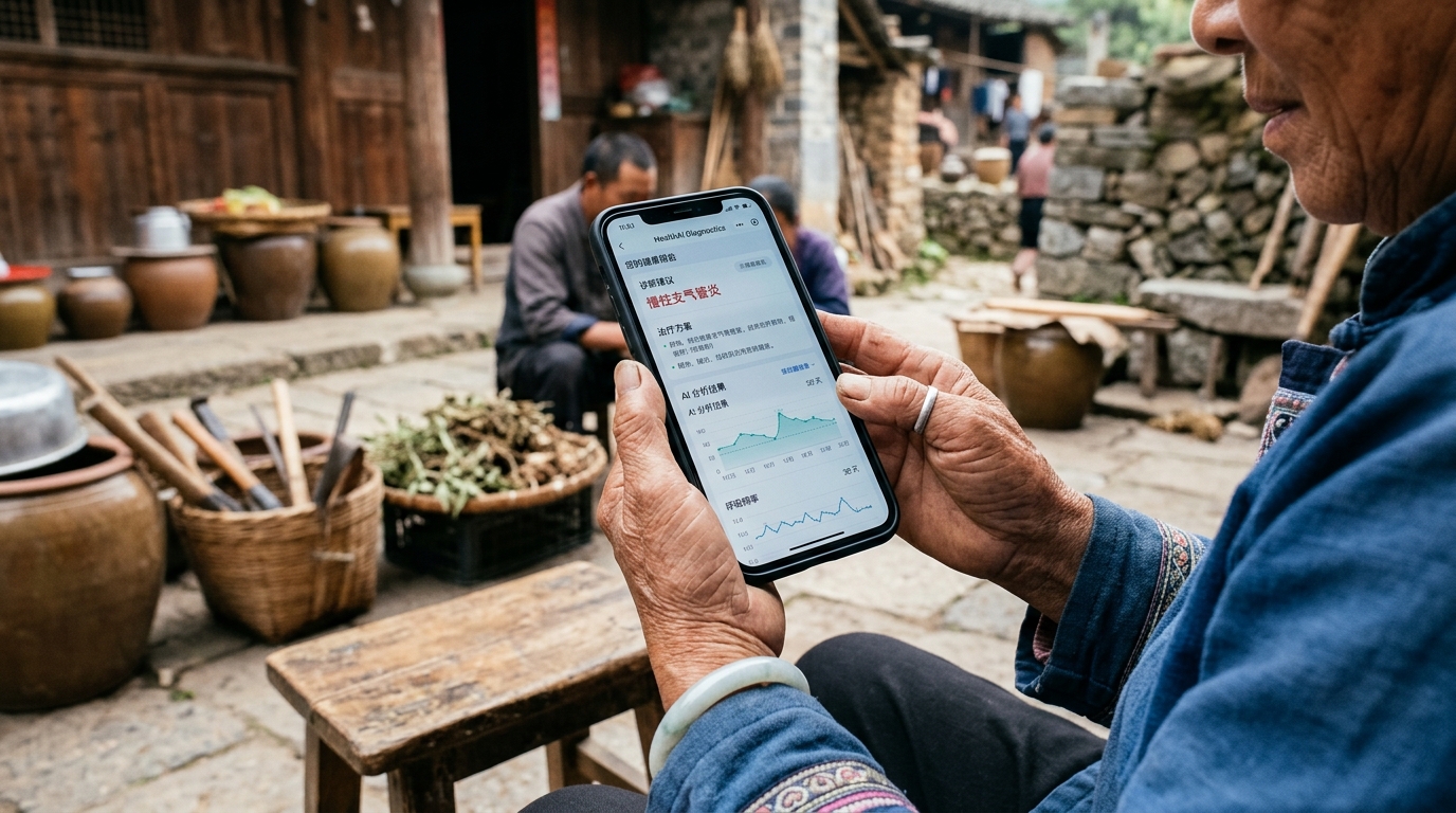 Application d'IA médicale sur smartphone dans un contexte rural asiatique