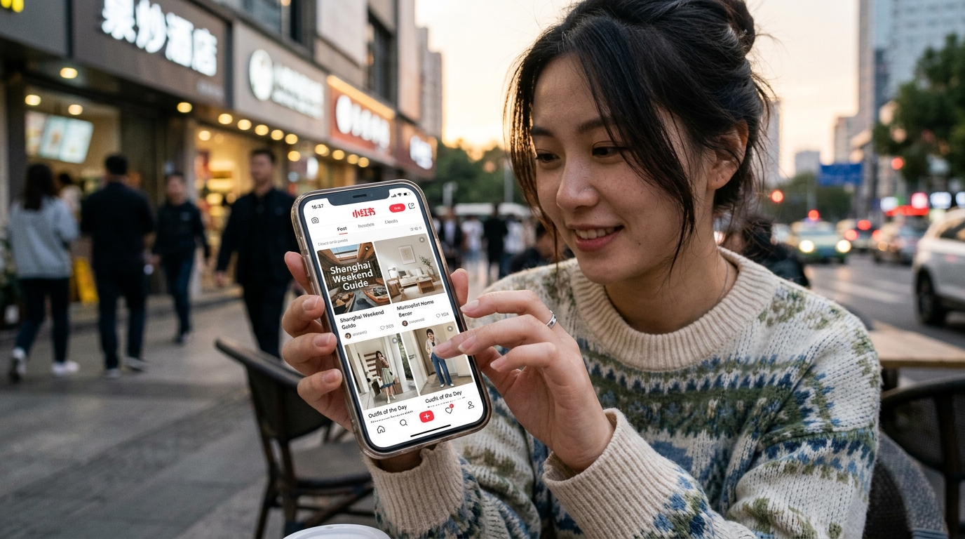 Application RedNote Xiaohongshu sur smartphone