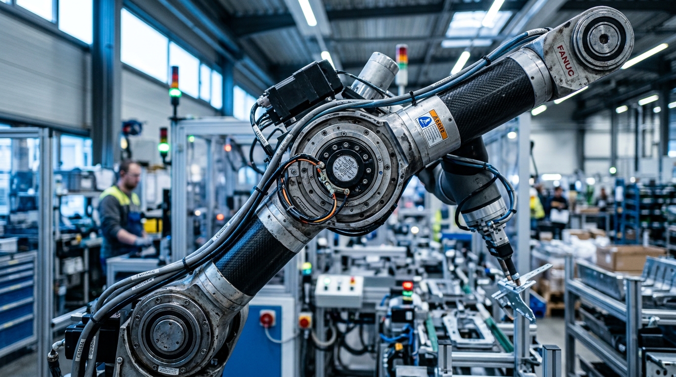 Bras robotique industriel dans une usine moderne