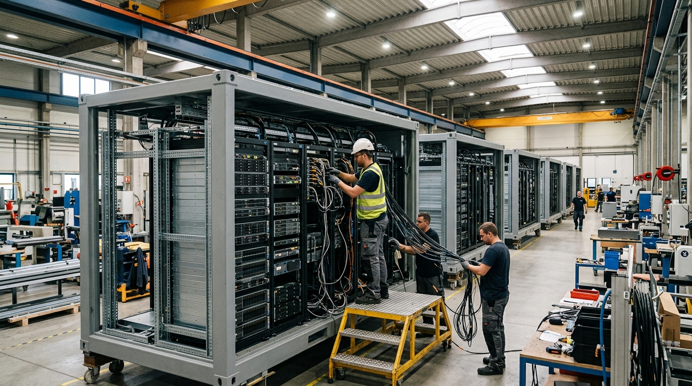 Modules préfabriqués de data center assemblés en usine