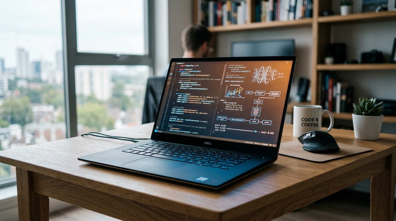 Ordinateur portable affichant du code d'intelligence artificielle