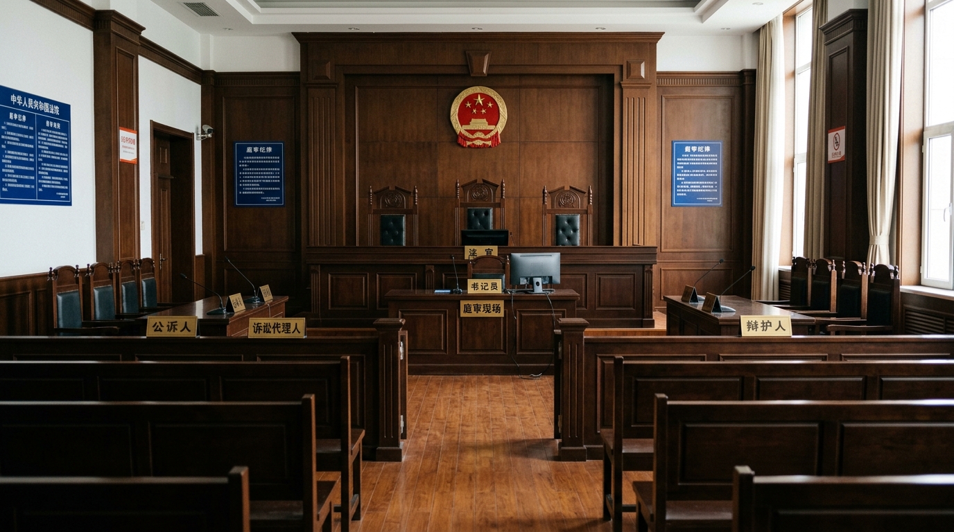 Salle d'audience d'un tribunal chinois
