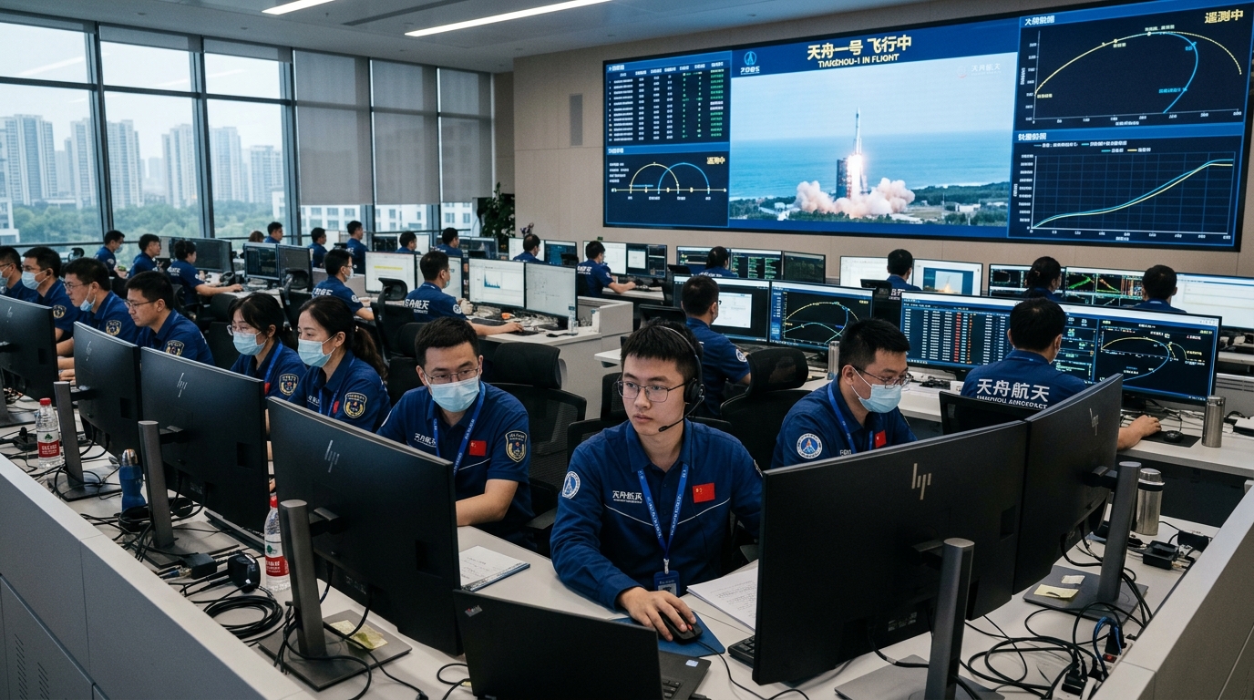 Salle de contrôle d'une start-up spatiale chinoise