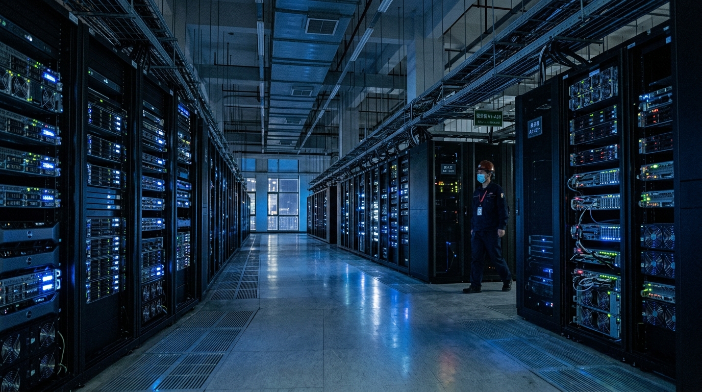Serveurs dans un datacenter moderne en Chine