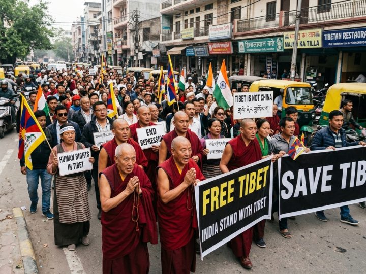 Des Tibétains se rasent la tête à New Delhi contre une loi chinoise qui menace leur identité