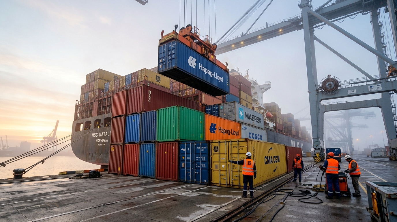 Chargement de conteneurs dans un port chinois avant expédition vers les États-Unis