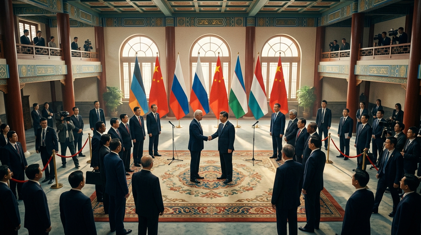 Deux dirigeants mondiaux lors d'une visite d'État diplomatique