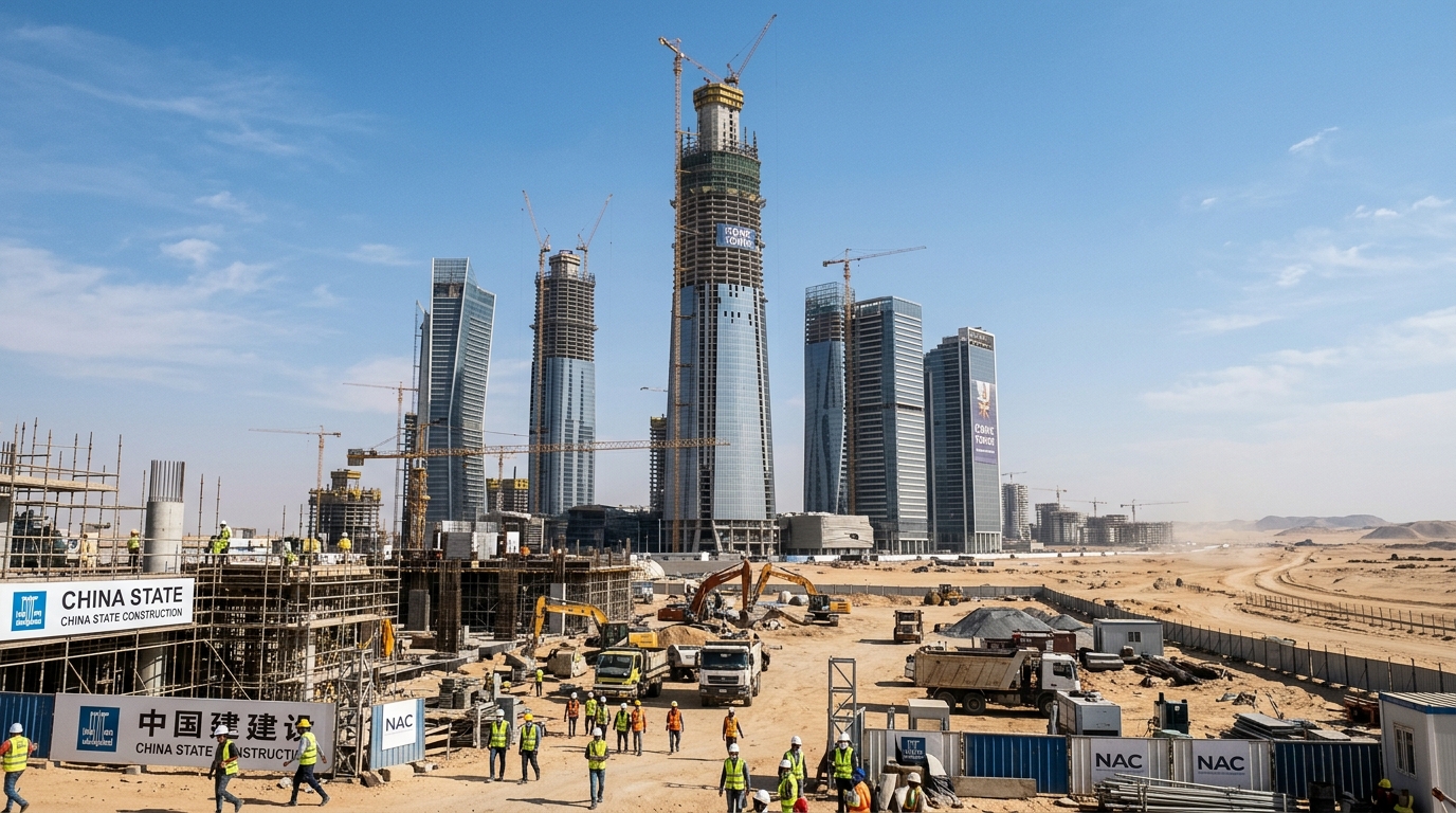 Gratte-ciels de la nouvelle capitale administrative égyptienne financée par la Chine