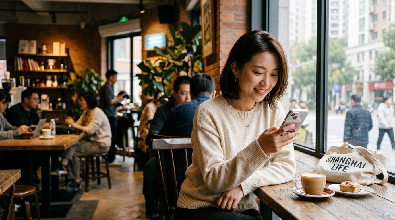 Jeune femme qui commande des vêtements en ligne sur son téléphone