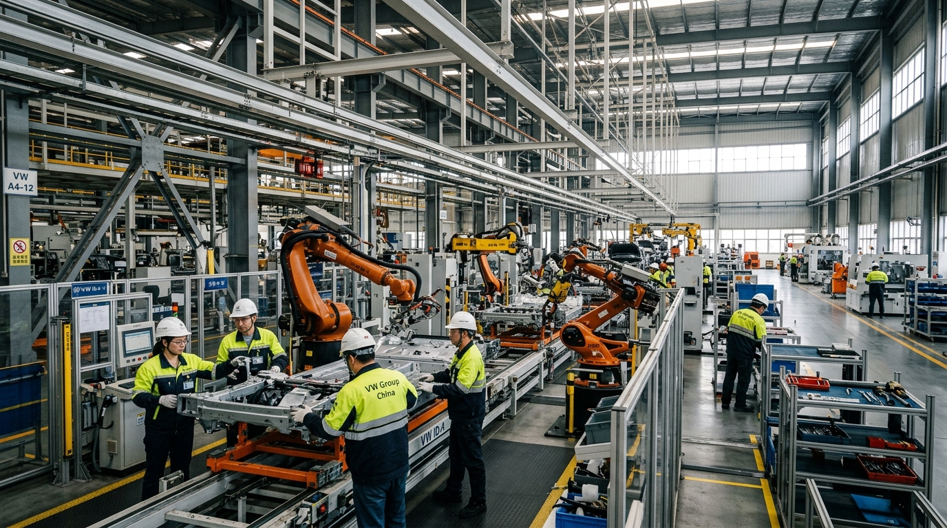 Ligne de production dans une usine allemande en Chine