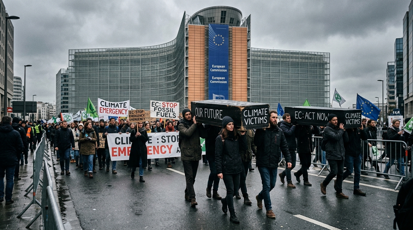 Manifestation symbolique devant la Commission européenne à Bruxelles