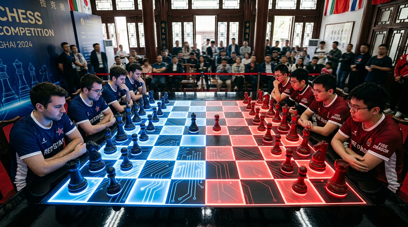 Métaphore de la rivalité technologique entre États-Unis et Chine sur l'IA