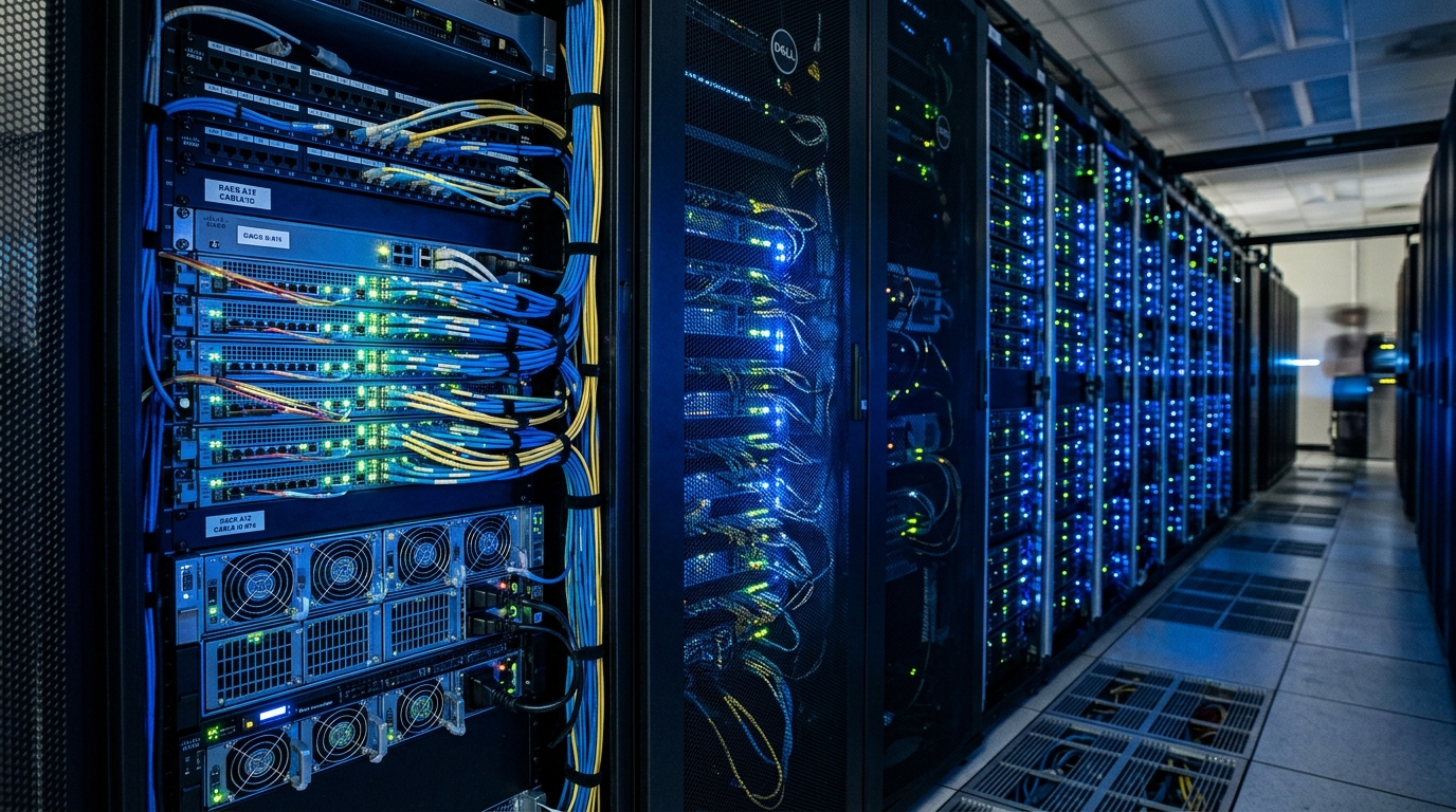 Serveurs dans un data center cloud moderne
