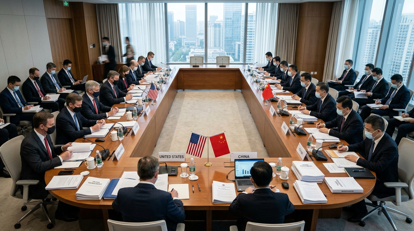 Table de négociation commerciale entre États-Unis et Chine