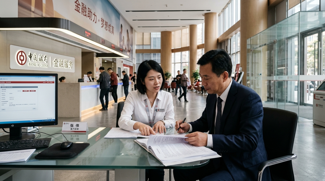 Cadre chinois d'âge mûr consultant un conseiller bancaire