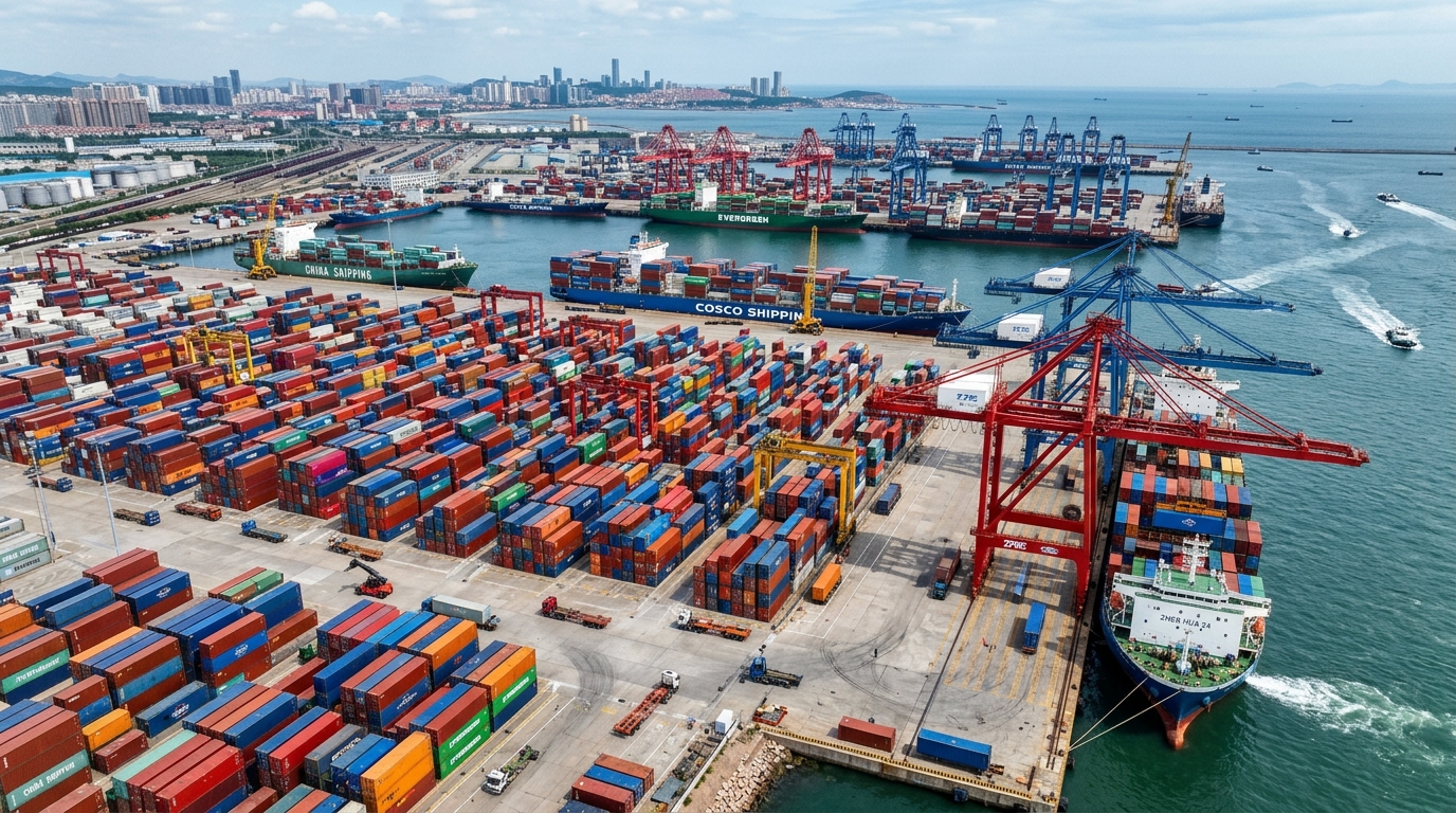 Port d'exportation chinois illustrant les flux d'investissements sortants de la Chine