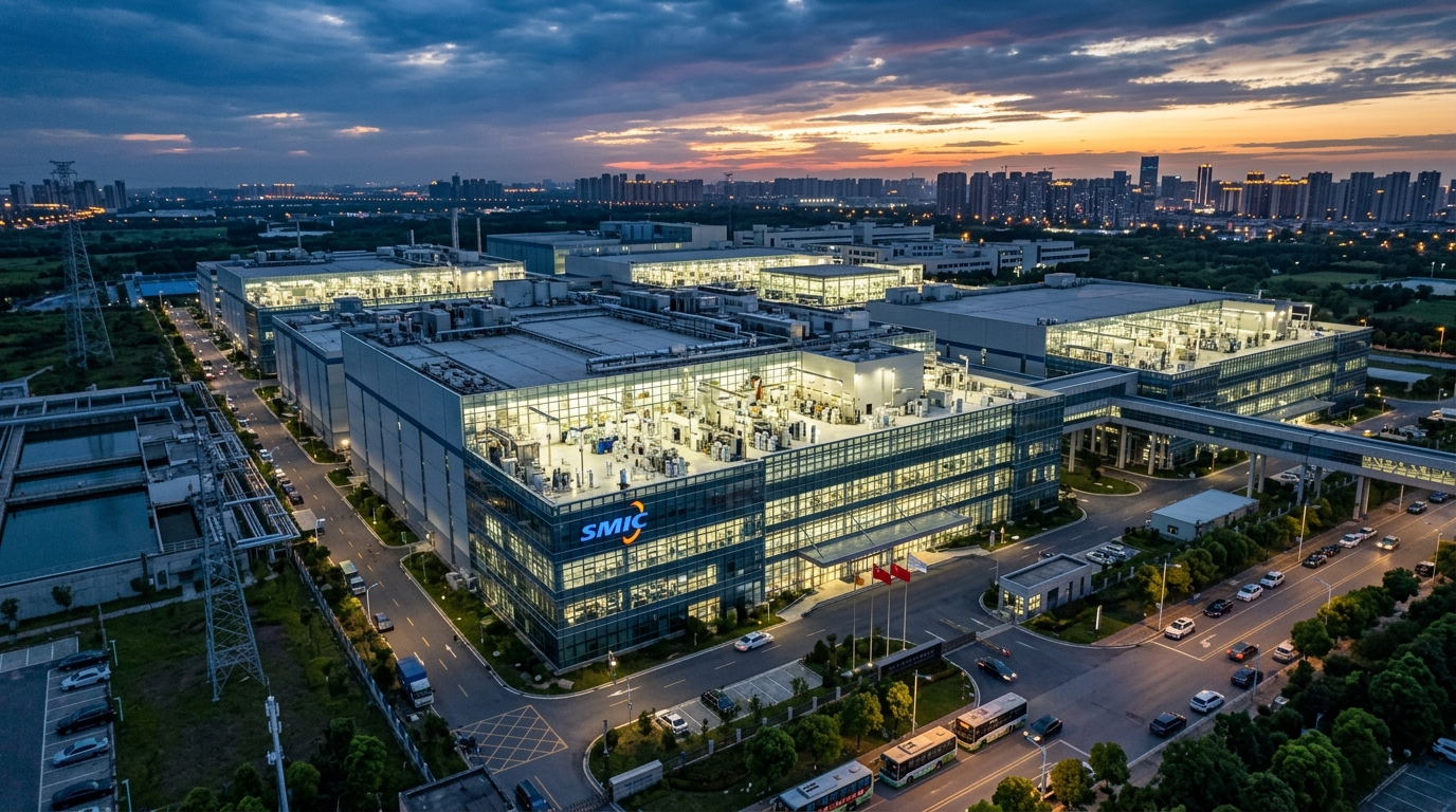 Usine de fabrication de semi-conducteurs en Chine vue du ciel